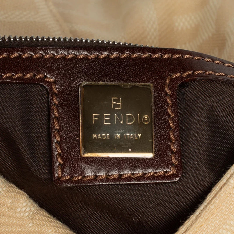 sac de seconde main mamma baguette fendi  en toile monogramme beige label