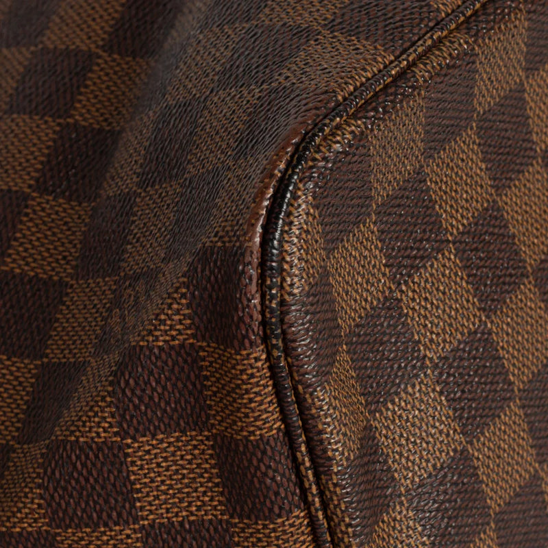 sac de seconde main neverfull louis vuitton en toile damier ébène coin