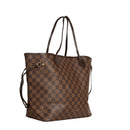 sac de seconde main neverfull louis vuitton en toile damier ébène côté