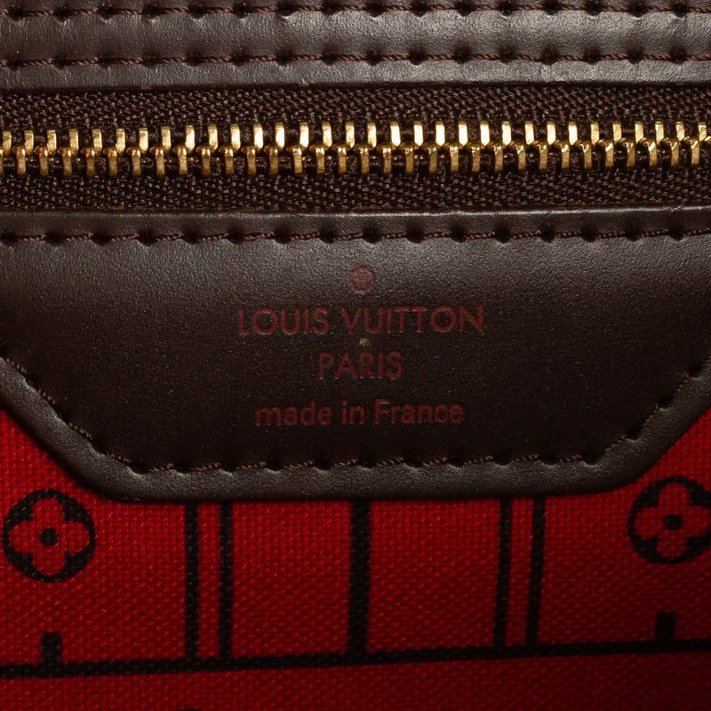 sac de seconde main neverfull louis vuitton en toile damier ébène label