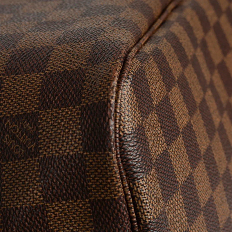 sac de seconde main neverfull louis vuitton en toile damier ébène coin 