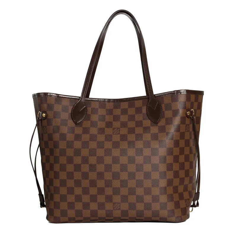 sac de seconde main neverfull louis vuitton en toile damier ébène face