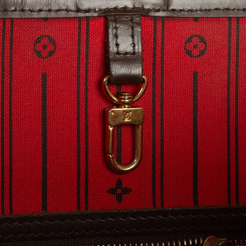 sac de seconde main neverfull  louis vuitton  en toile damier ébène défaut 3