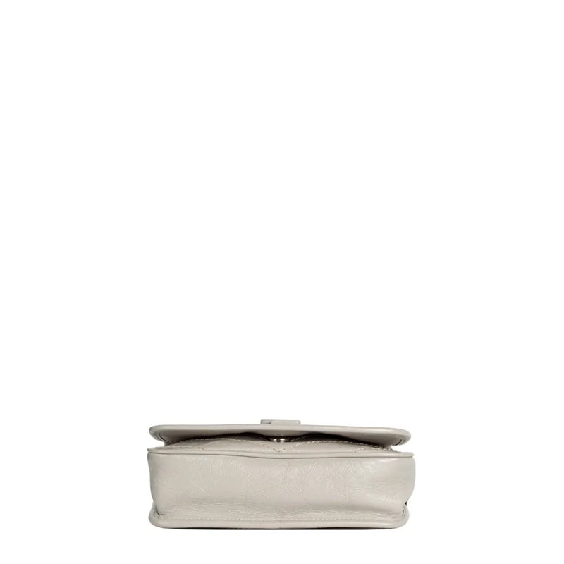 sac de seconde main niki saint laurent en cuir gris  bas