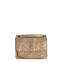 sac de seconde main niki saint laurent en cuir beige face