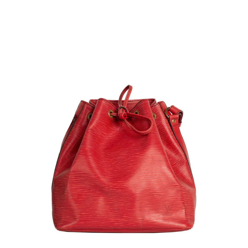 sac de seconde main noé louis vuitton en cuir épi rouge face