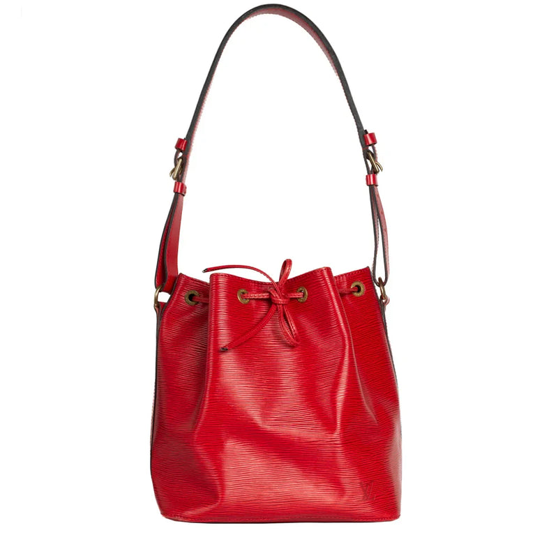 sac de seconde main noé louis vuitton en cuir épi rouge face