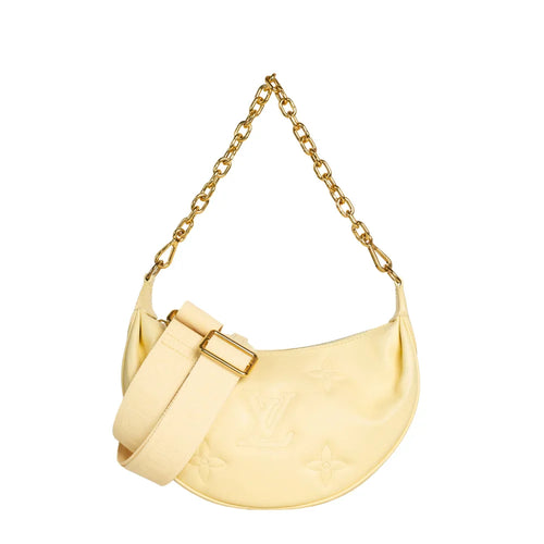 sac de seconde main over the moon louis vuitton en cuir jaune face