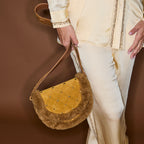 Sac Peau Lainée Victoria Cuivre et Ambre