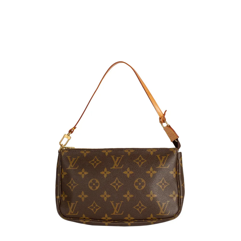 sac de seconde main pochette accessoires louis vuitton en toile monogram marron face