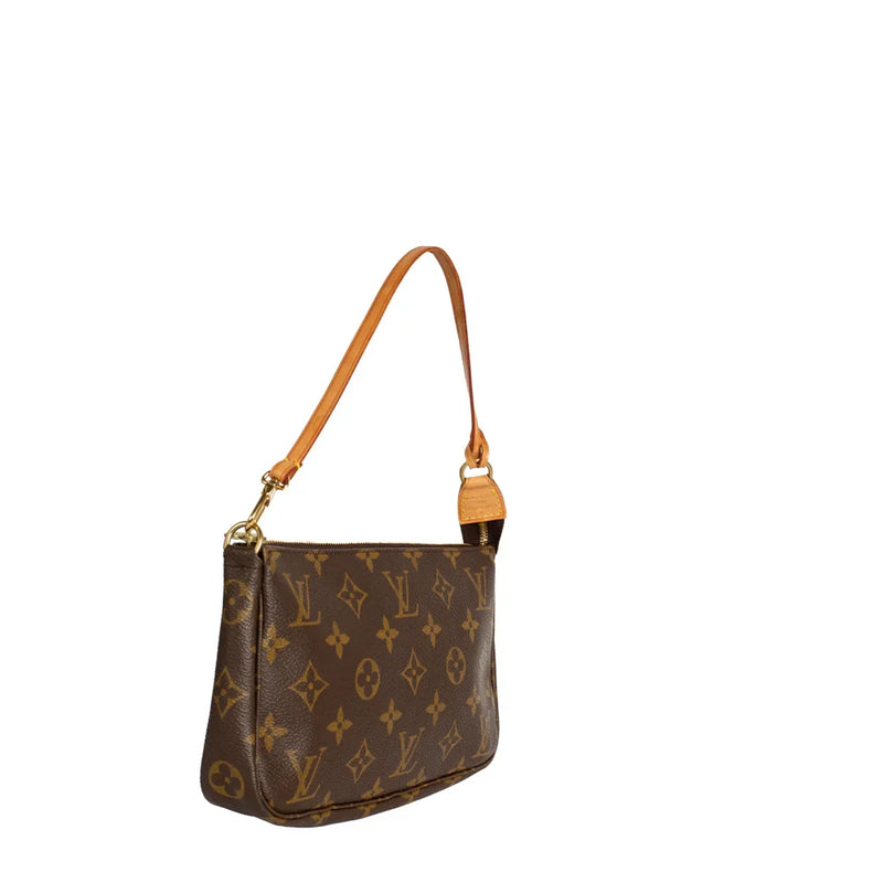 sac de seconde main pochette accessoires louis vuitton en toile monogram marron côté