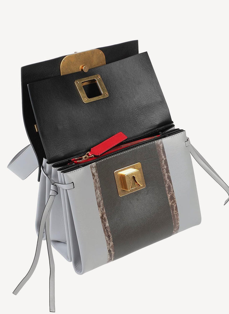 Valentino Garavani - Sac Porté Épaule En Cuir - Grey - Femme