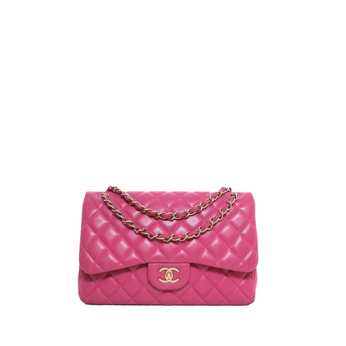 Sac Porté Épaule Jumbo 30 Cuir Rose - Chanel