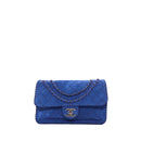 Sac Porté Épaule Jumbo Suede Bleu - Chanel