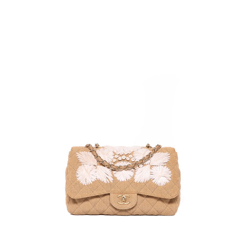 Sac Porté Épaule Jumbo Coco Country Raphia Beige - Chanel