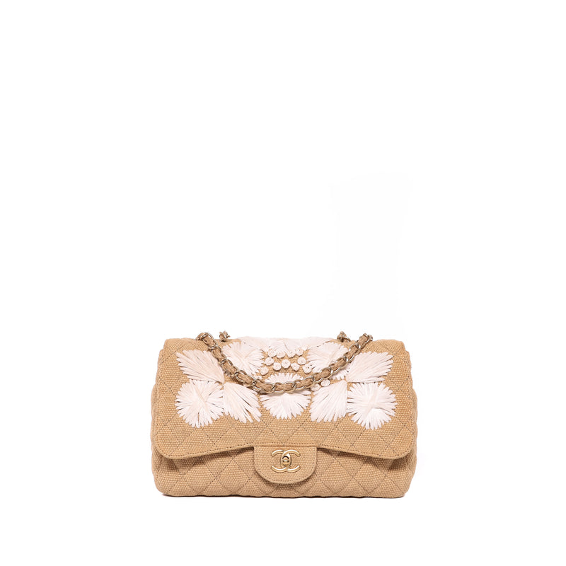 Sac Porté Épaule Jumbo Coco Country Raphia Beige - Chanel