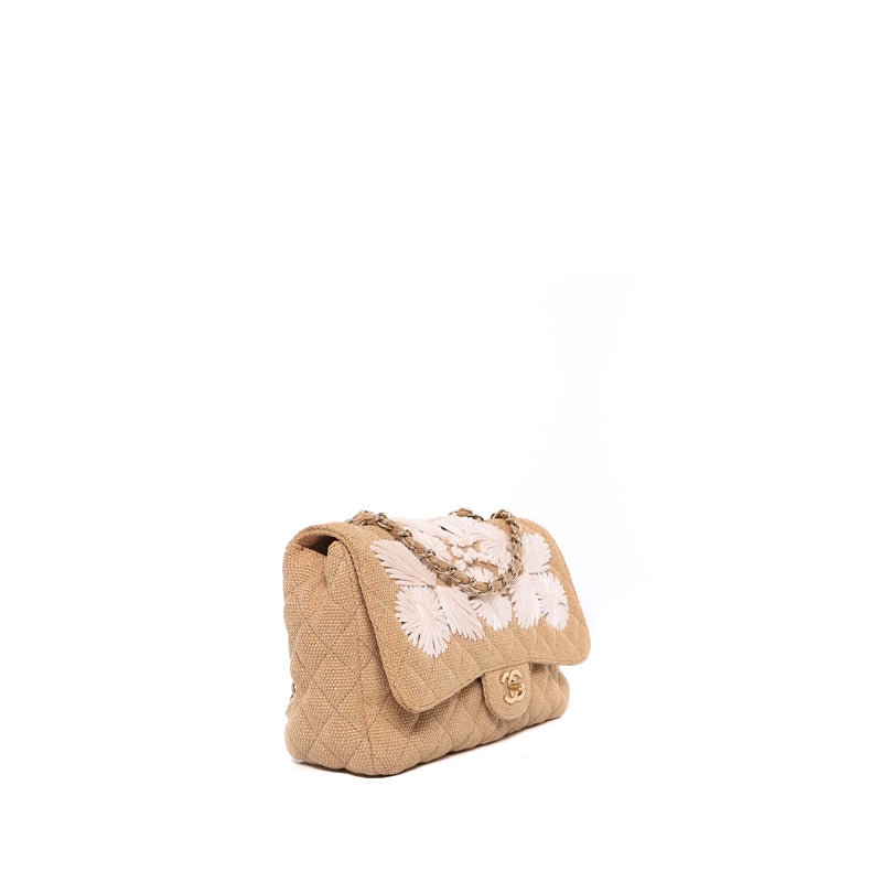 Sac Porté Épaule Jumbo Coco Country Raphia Beige - Chanel