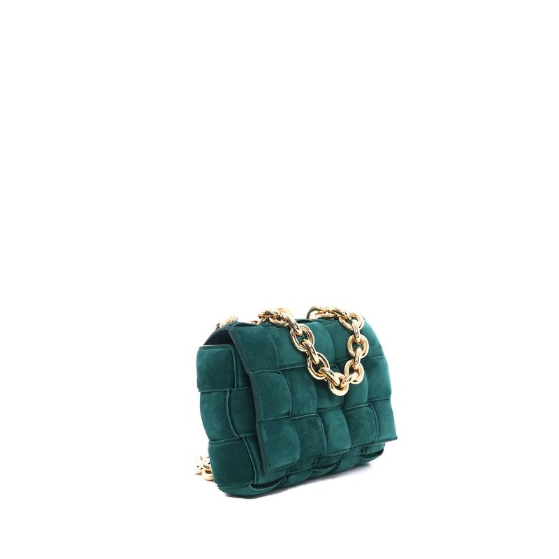 Sac Porté Épaule Padded Cassette Chain Bottega Veneta Daim Vert - Bottega Veneta