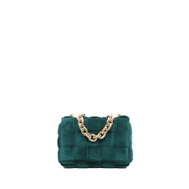 Sac Porté Épaule Padded Cassette Chain Bottega Veneta Daim Vert - Bottega Veneta