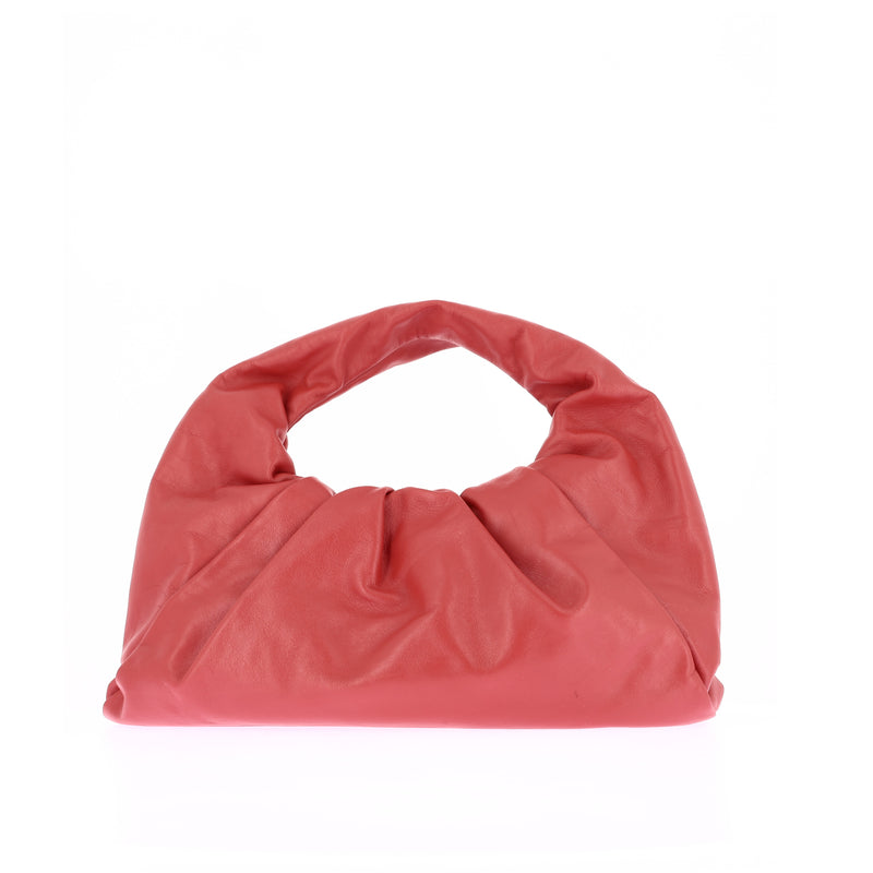 Sac Porté Épaule Shoulder Pouch Moyen Bottega Veneta Cuir D'Agneau Souple Rouge - Bottega Veneta