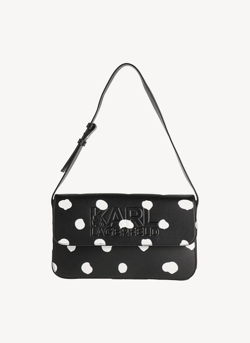 Karl Lagerfeld - Sac Porte Epaule Stone Fun - Noir Blanc - Femme