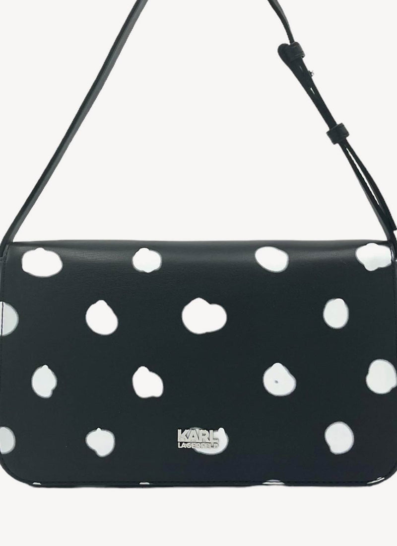 Karl Lagerfeld - Sac Porte Epaule Stone Fun - Noir Blanc - Femme