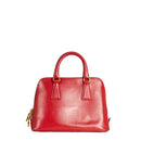 sac de seconde main promenade prada en cuir verni rouge dos