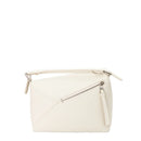 sac de seconde main puzzle loewe en cuir grainé blanc dos