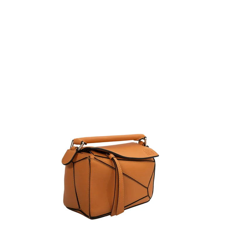 sac de seconde main puzzle loewe en cuir orange côté