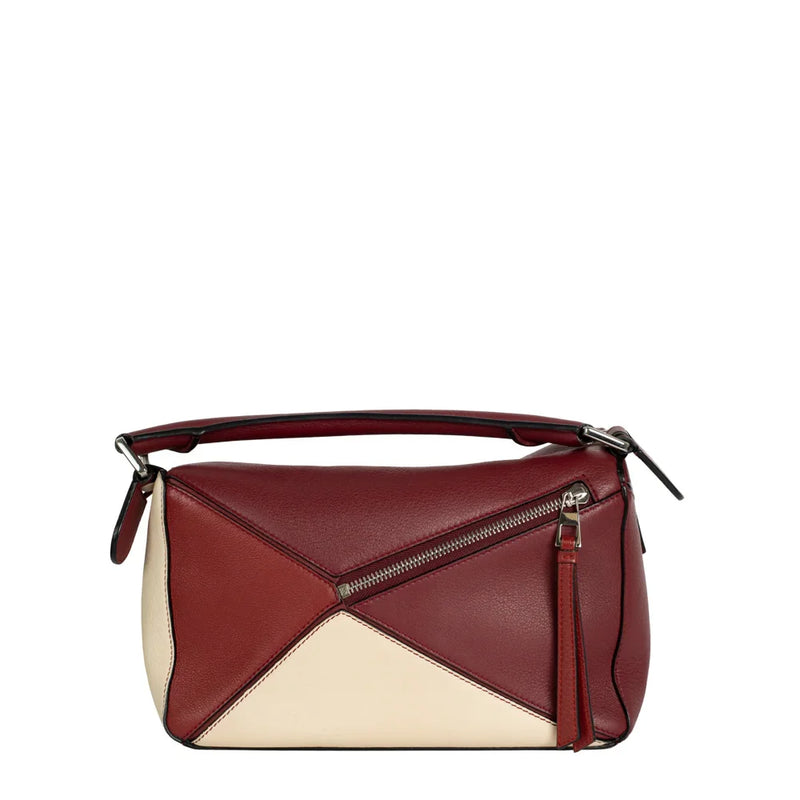 sac de seconde main puzzle loewe en cuir rouge dos