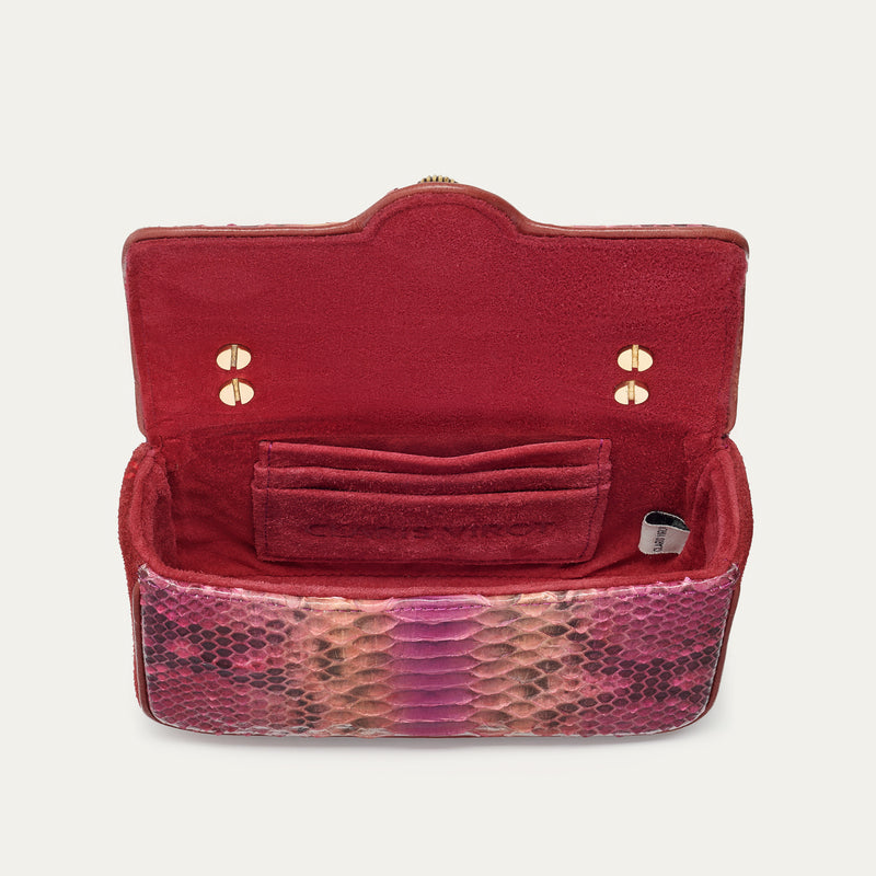 Ava Mini Python Bag Bordeaux Pink