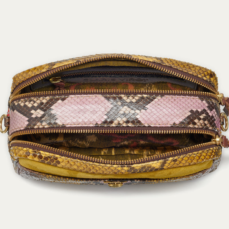 Lily Roche Hand-Painted Python Bag
