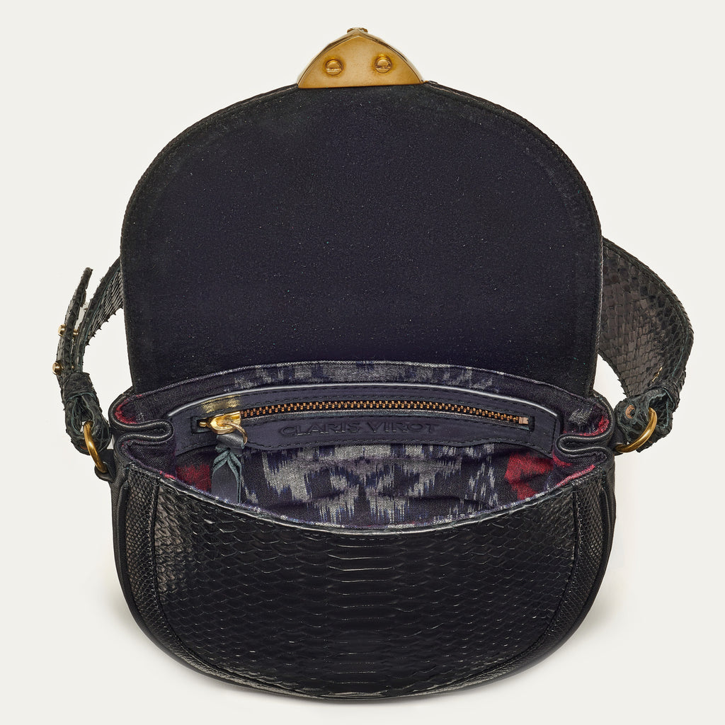 Sac Python Victoria Noir Anse Et Bandouliere