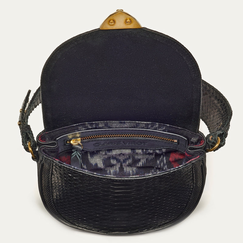 Sac Python Victoria Noir Anse Et Bandouliere