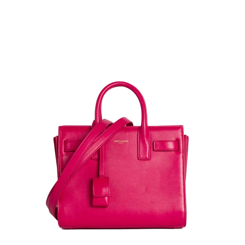 sac de seconde main sac de jour saint laurent en cuir rose  face