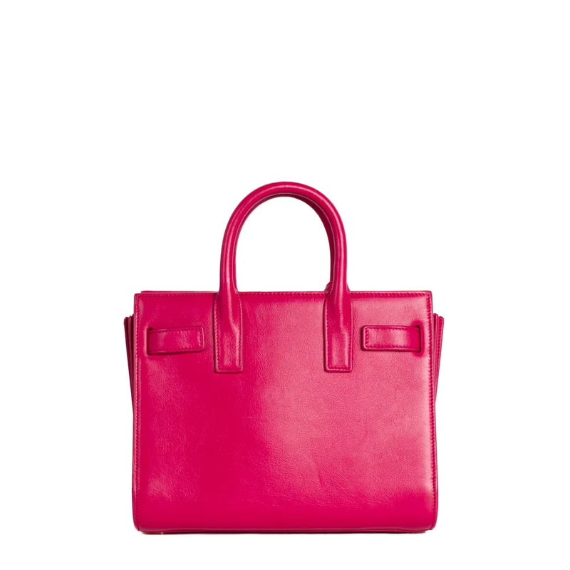 sac de seconde main sac de jour saint laurent en cuir rose  dos