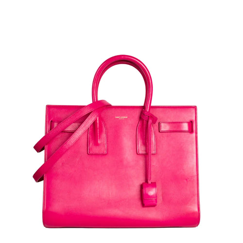 sac de seconde main sac de jour saint laurent en cuir rose  face