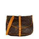 sac de seconde main saumur louis vuitton en toile monogram marron face