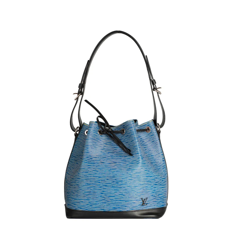 sac de seconde main noé louis vuitton en cuir épi bleu face