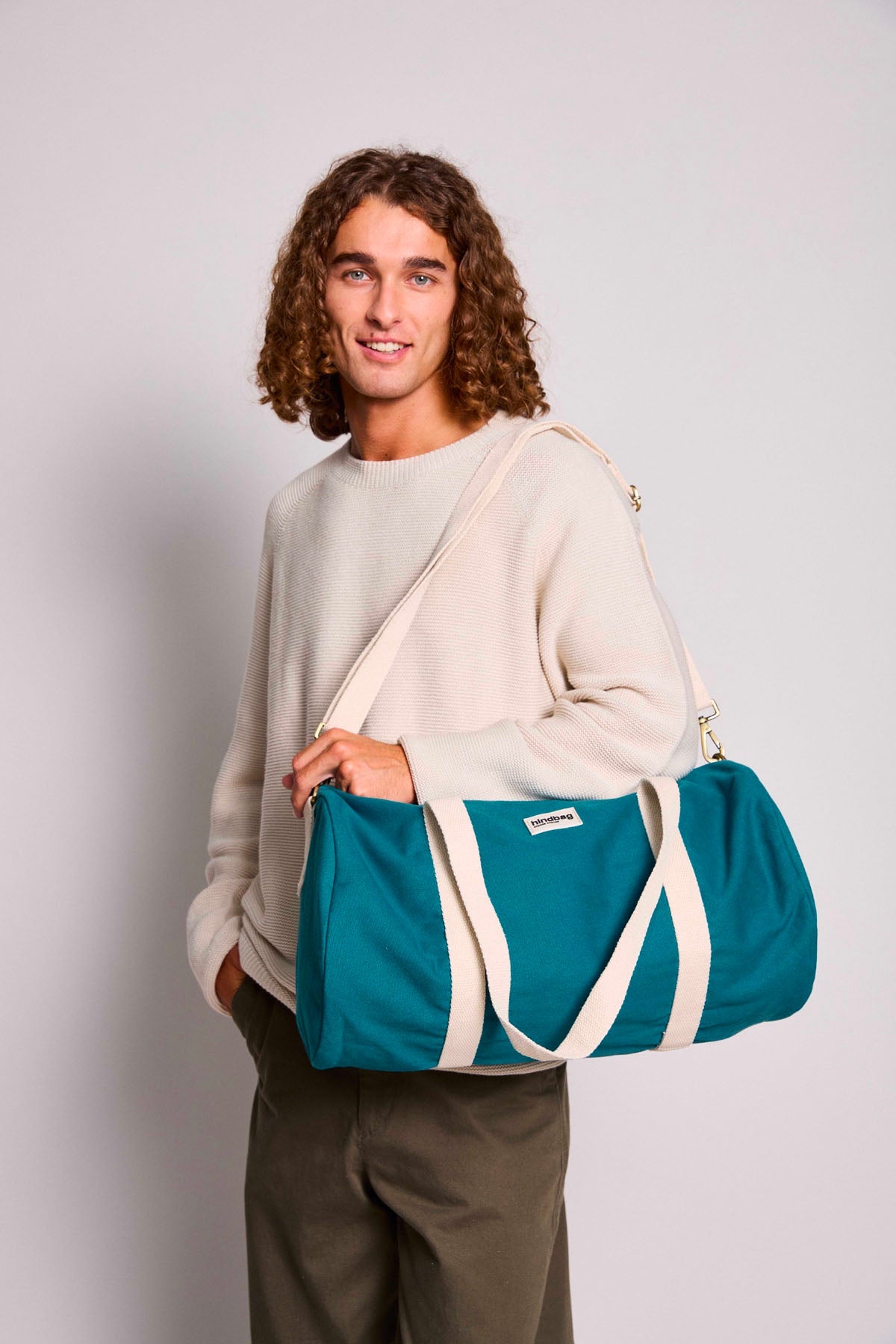 Cylinderbag Simon - Påfågelblå