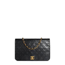 sac de seconde main single flap chanel en cuir noir face