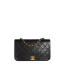 sac de seconde main single flap chanel en cuir noir face