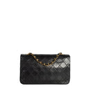 sac de seconde main single flap chanel en cuir noir dos