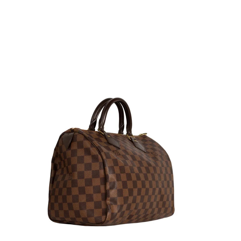 sac de seconde main speedy louis vuitton en toile damier ébène côté