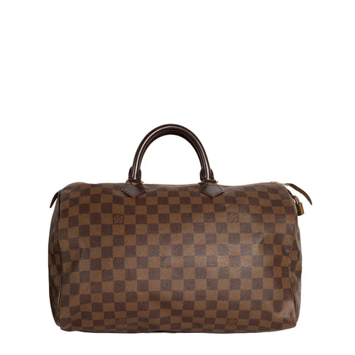 sac de seconde main speedy louis vuitton en toile damier ébène face