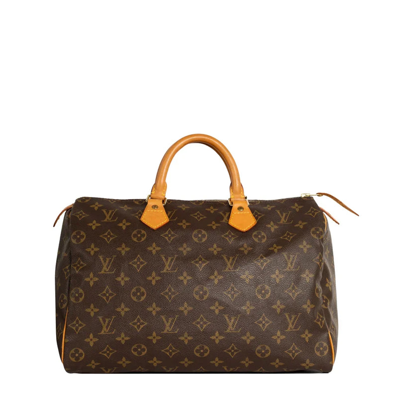 sac de seconde main speedy louis vuitton en toile monogram marron face