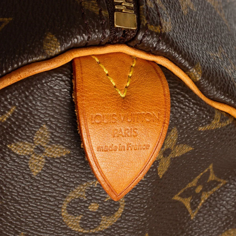 sac de seconde main speedy louis vuitton en toile monogram marron label