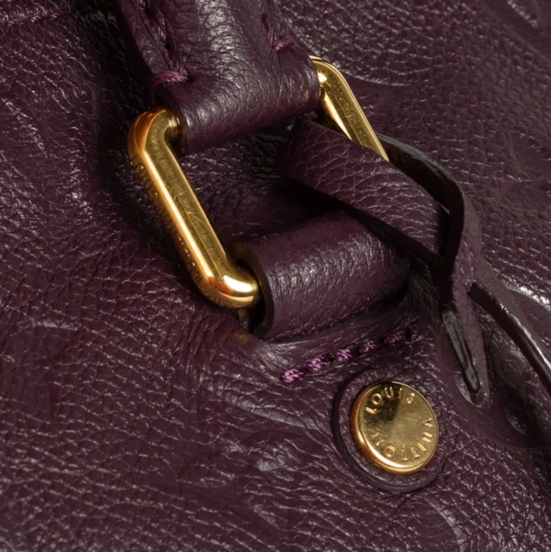 sac de seconde main speedy louis vuitton en cuir empreinte violet défaut 1