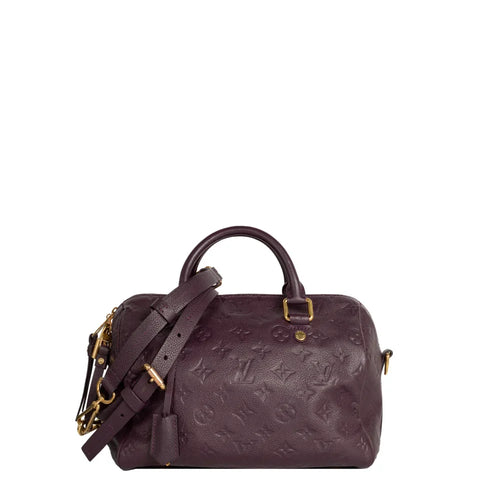 sac de seconde main speedy louis vuitton en cuir empreinte violet face