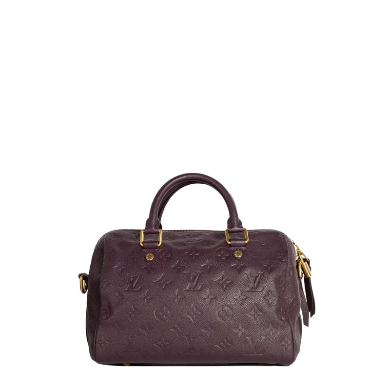 sac de seconde main speedy louis vuitton en cuir empreinte violet dos